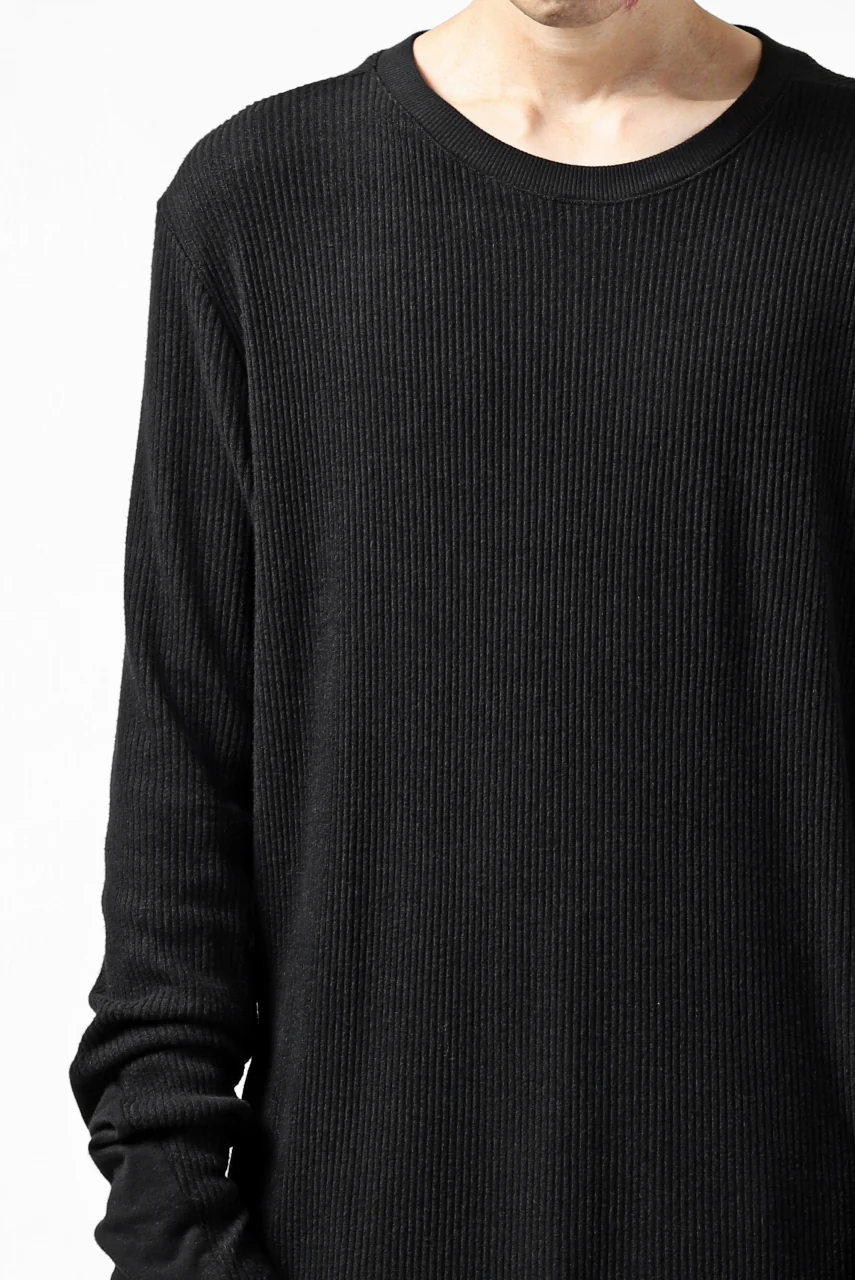 thomkrom LONG SLEEVE TOPS / STRETCH MIXED UP RIB (BLACK) - Image 7
