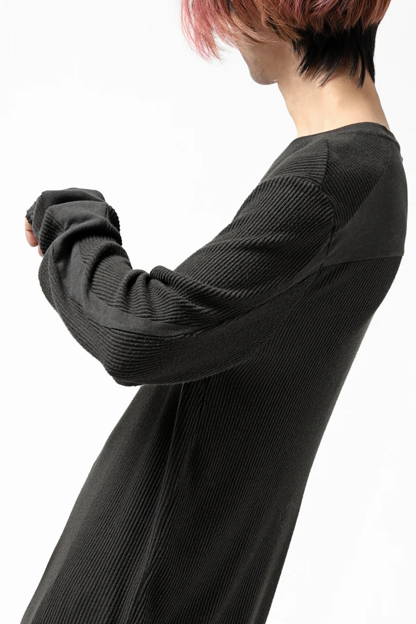 thomkrom LONG SLEEVE TOPS / STRETCH MIXED UP RIB (BROWN) - Image 10