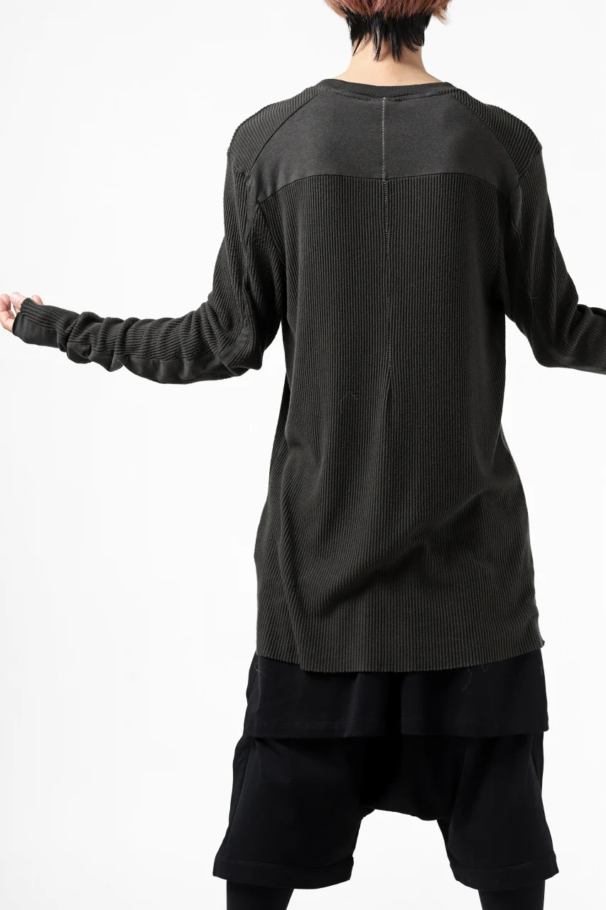 thomkrom LONG SLEEVE TOPS / STRETCH MIXED UP RIB (BROWN) - Image 6