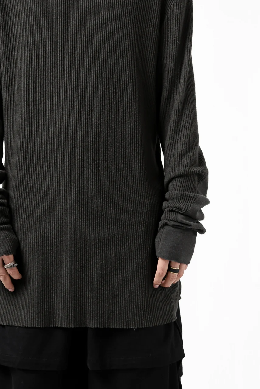 thomkrom LONG SLEEVE TOPS / STRETCH MIXED UP RIB (BROWN) - Image 8