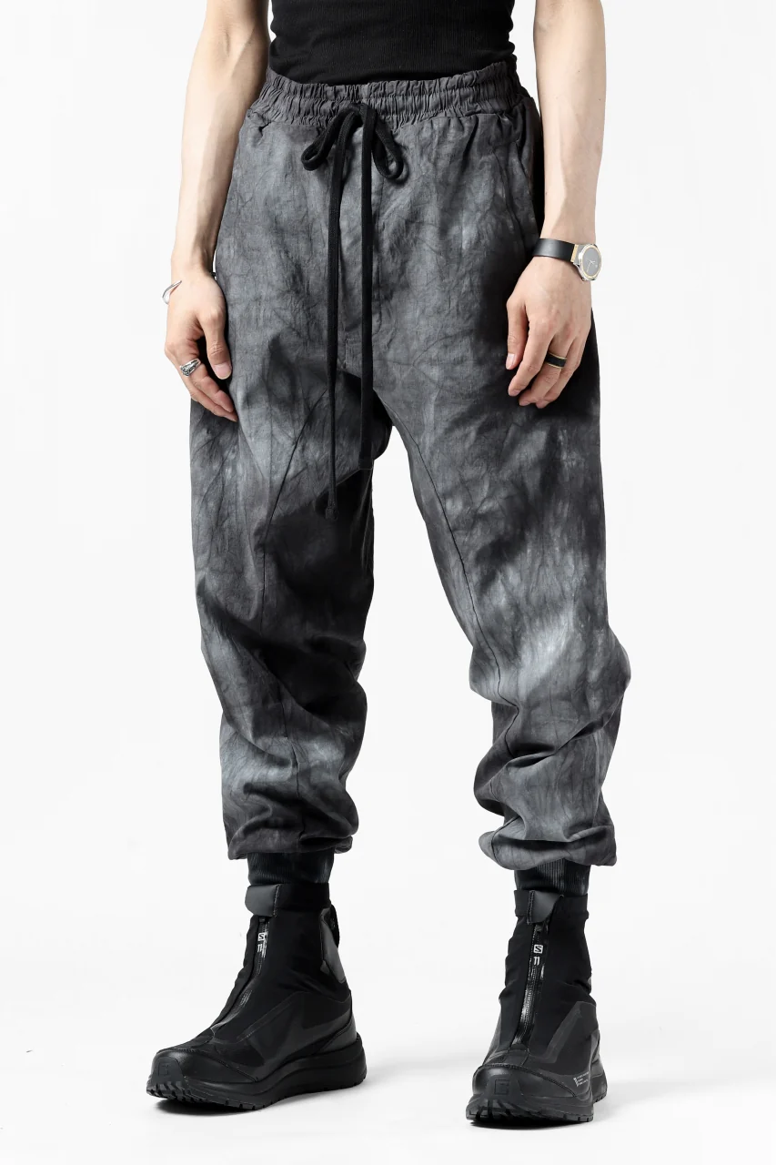 thomkrom LOW CROTCH JOGGER PANTS / DYEING WOVEN ELASTIC (MARBLE T109) - Image 2