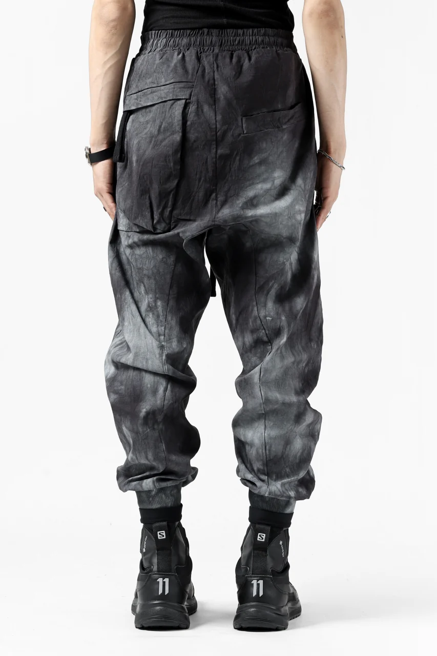 thomkrom LOW CROTCH JOGGER PANTS / DYEING WOVEN ELASTIC (MARBLE T109) - Image 3