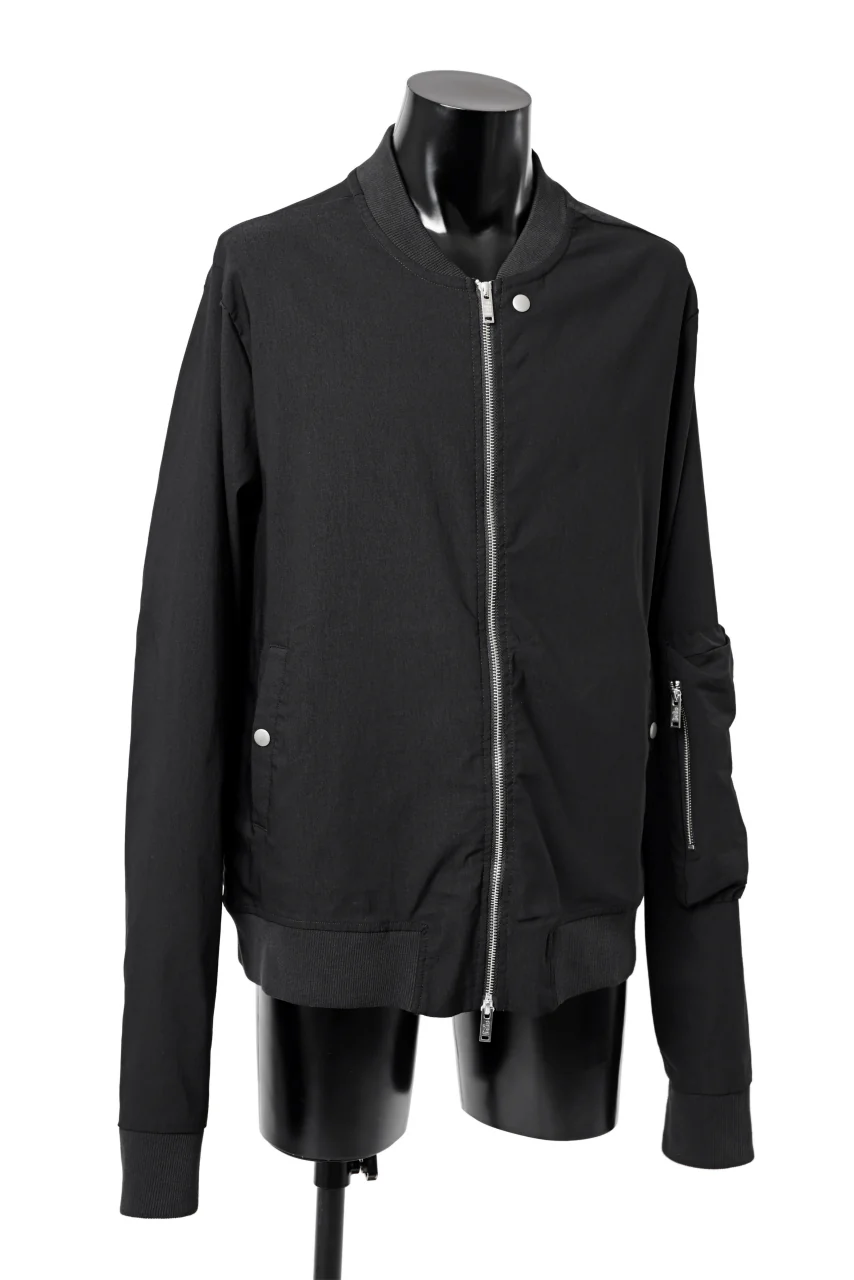 thomkrom MA-1 JACKET / ELASTIC VISCOSE-NYLON (BLACK) - Image 2
