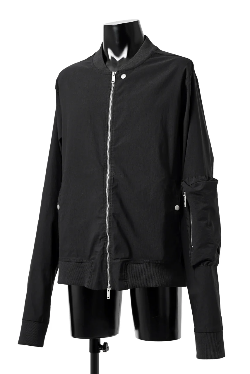 thomkrom MA-1 JACKET / ELASTIC VISCOSE-NYLON (BLACK) - Image 3