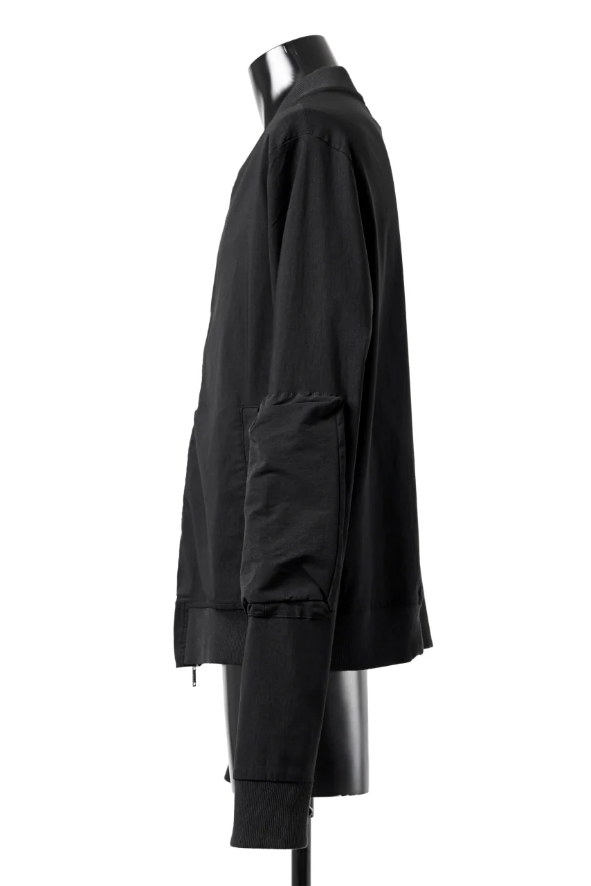 thomkrom MA-1 JACKET / ELASTIC VISCOSE-NYLON (BLACK) - Image 4
