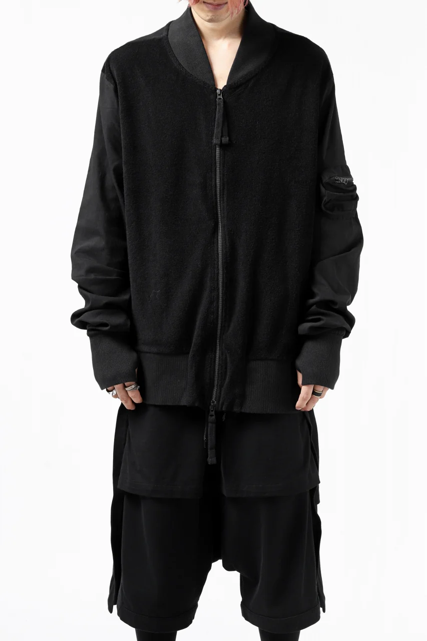 thomkrom MA-1 JACKET / SOFT FROTTEE (BLACK)