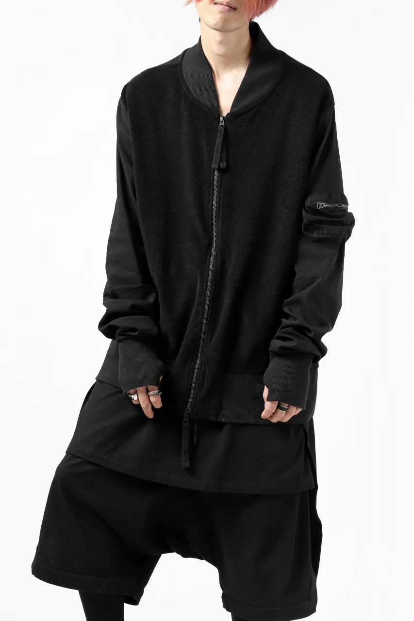 thomkrom MA-1 JACKET / SOFT FROTTEE (BLACK) - Image 10