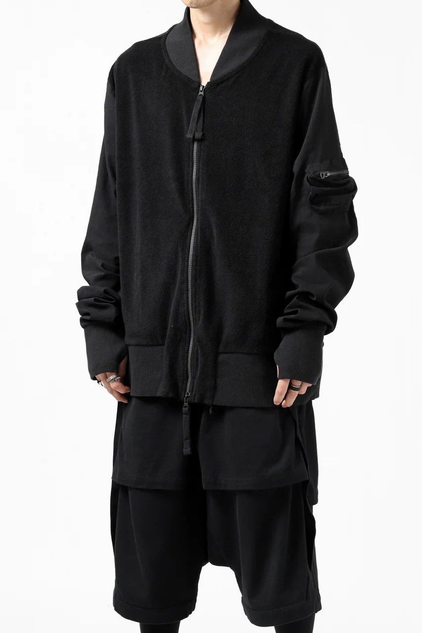 thomkrom MA-1 JACKET / SOFT FROTTEE (BLACK) - Image 11