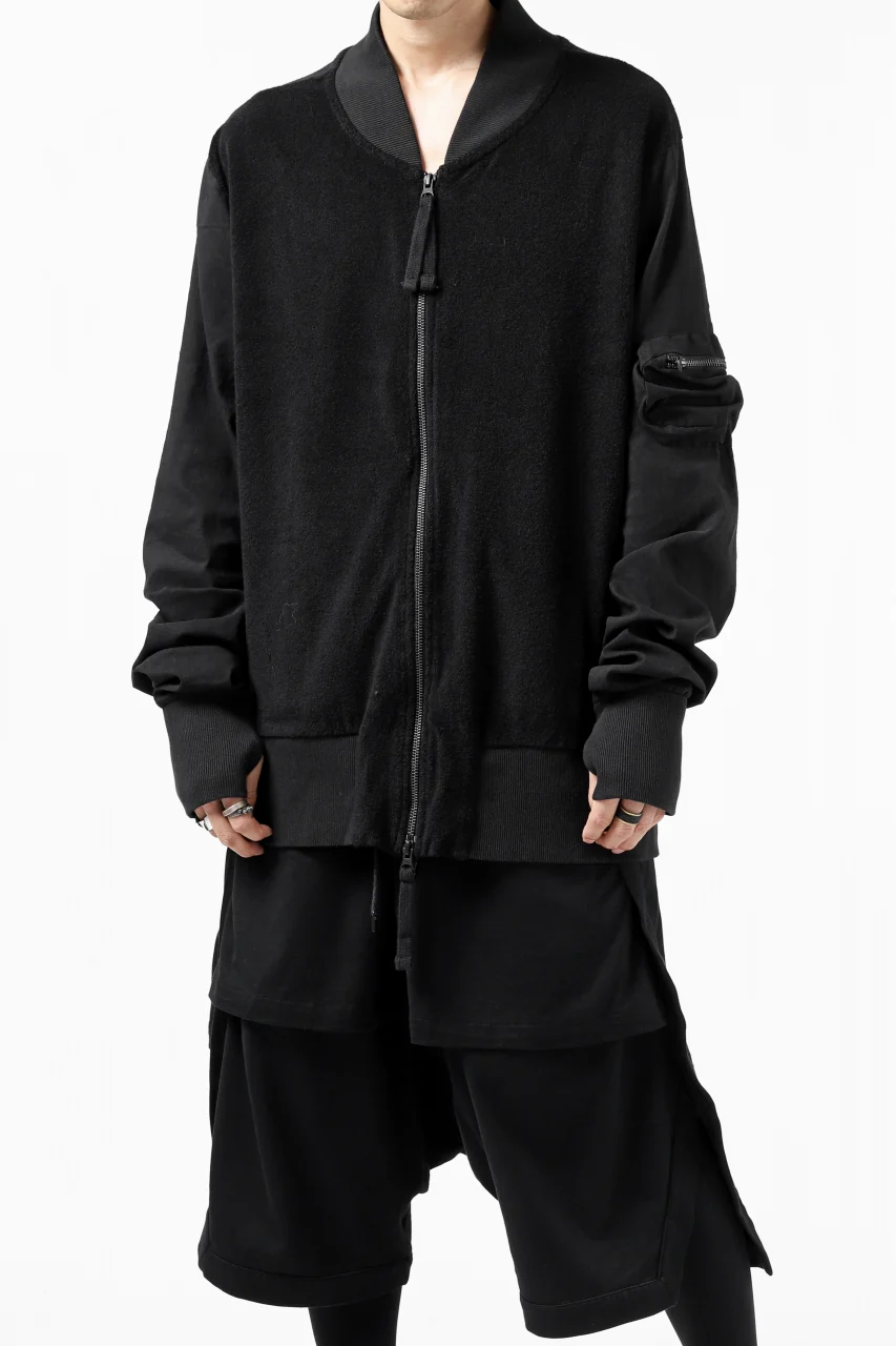 thomkrom MA-1 JACKET / SOFT FROTTEE (BLACK) - Image 17