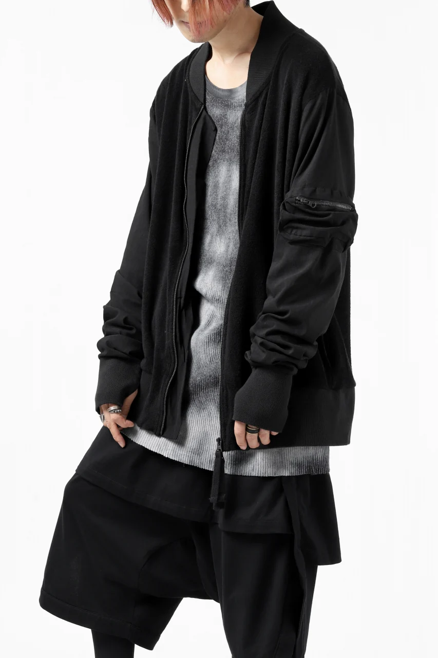 thomkrom MA-1 JACKET / SOFT FROTTEE (BLACK) - Image 19