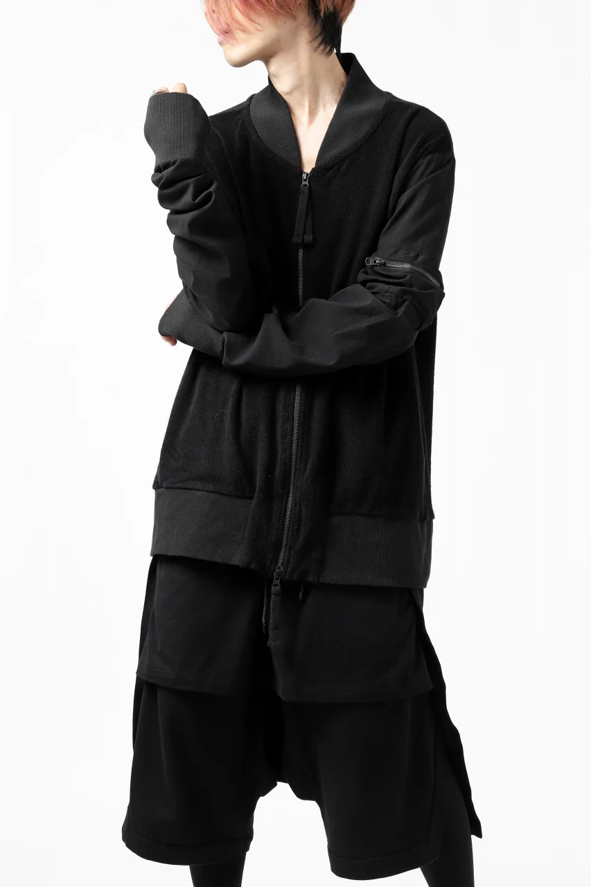 thomkrom MA-1 JACKET / SOFT FROTTEE (BLACK) - Image 2