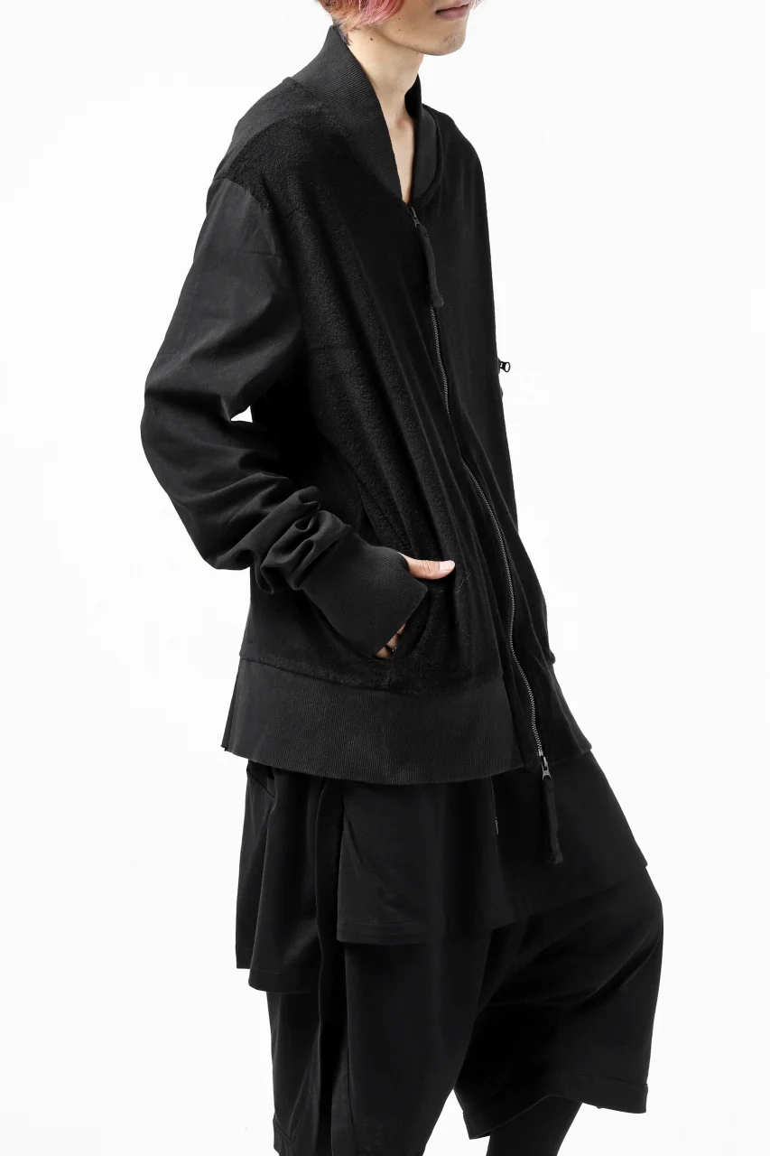thomkrom MA-1 JACKET / SOFT FROTTEE (BLACK) - Image 6