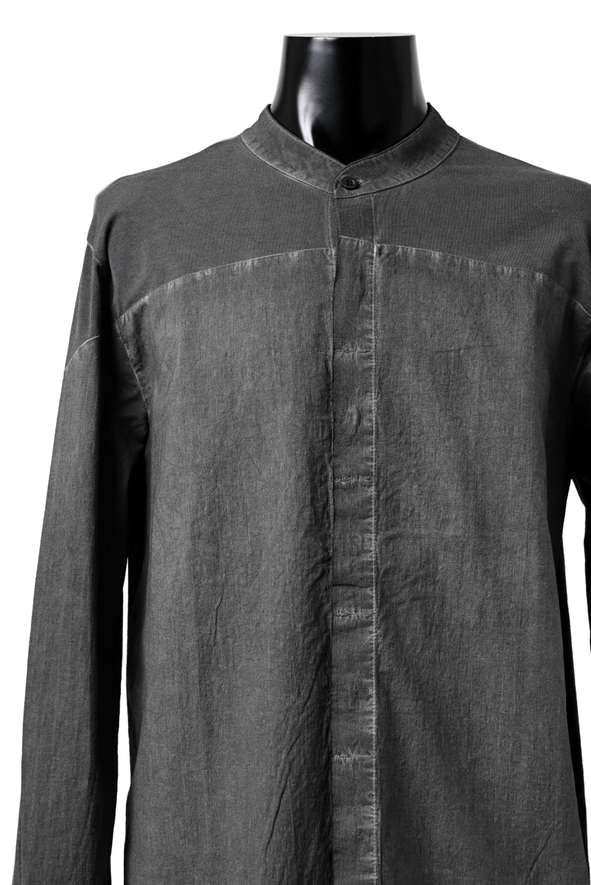 thomkrom NO COLLAR SHIRT/ JERSEY+WOVEN (BLACK OIL) - Image 17