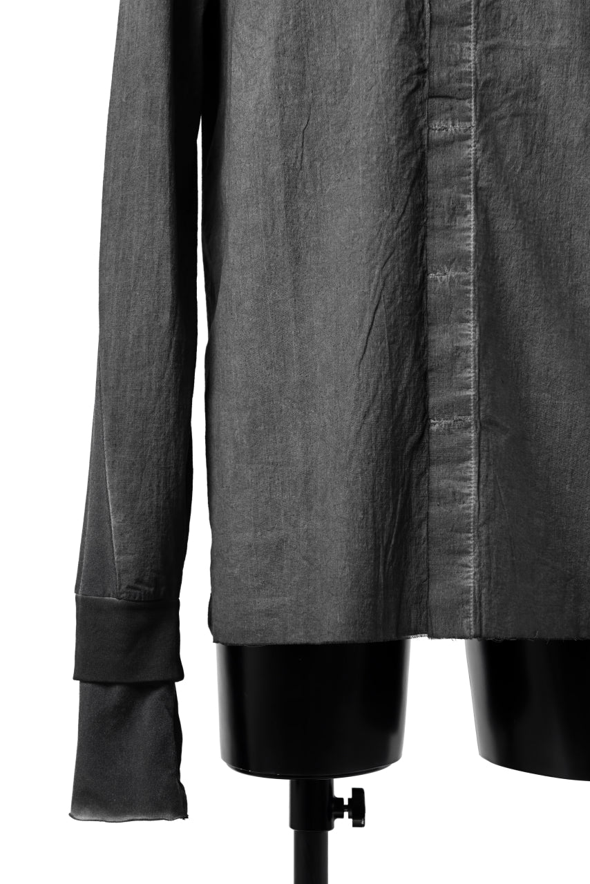 thomkrom NO COLLAR SHIRT/ JERSEY+WOVEN (BLACK OIL) - Image 19