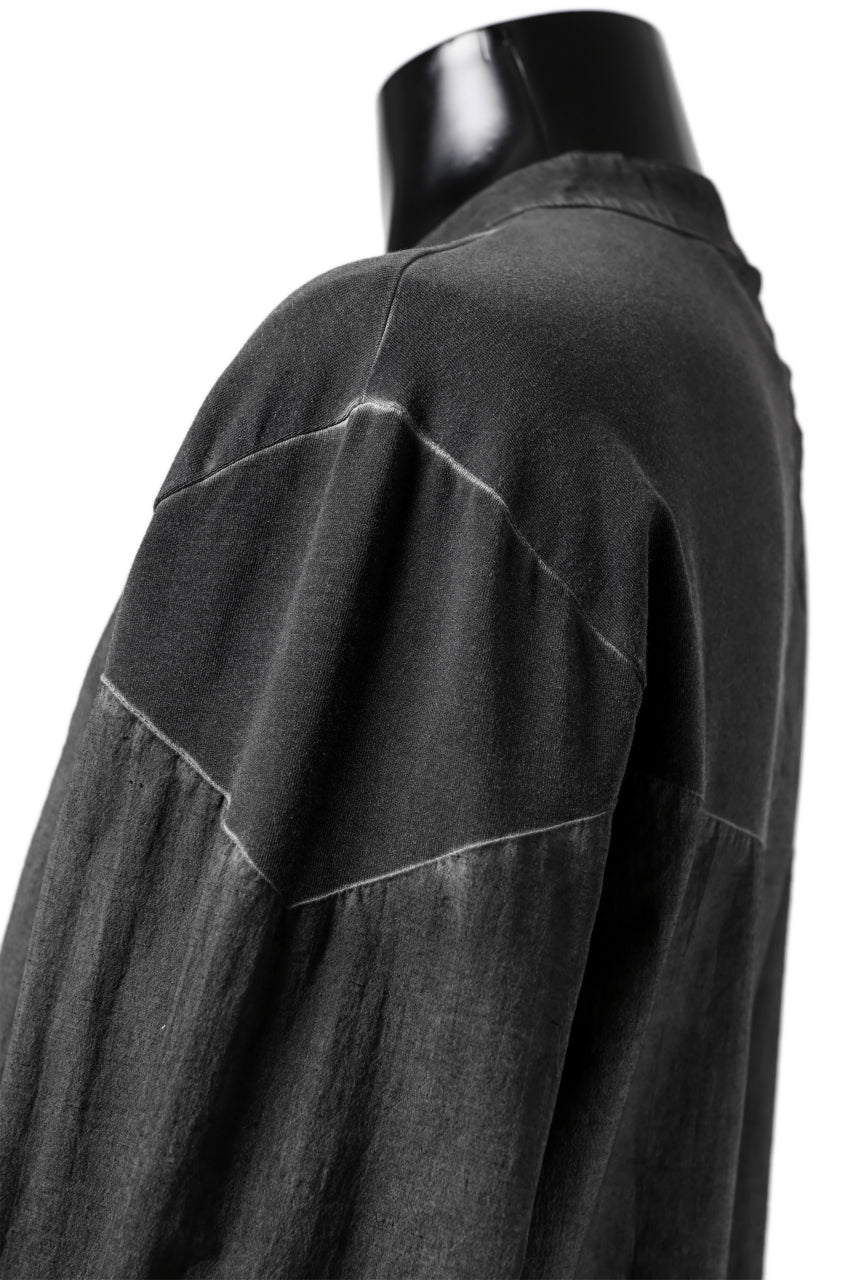 thomkrom NO COLLAR SHIRT/ JERSEY+WOVEN (BLACK OIL) - Image 22