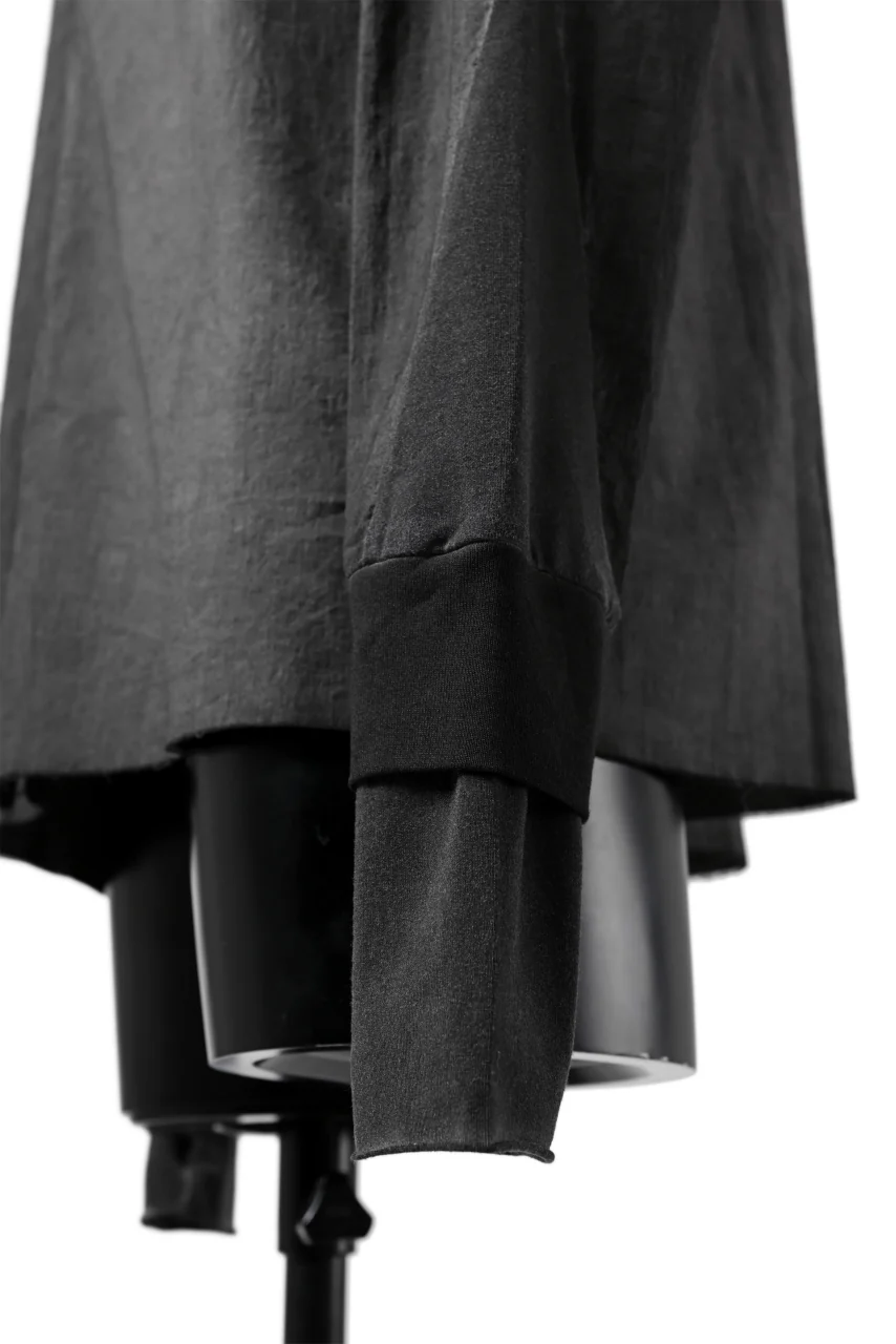 thomkrom NO COLLAR SHIRT/ JERSEY+WOVEN (BLACK OIL) - Image 23