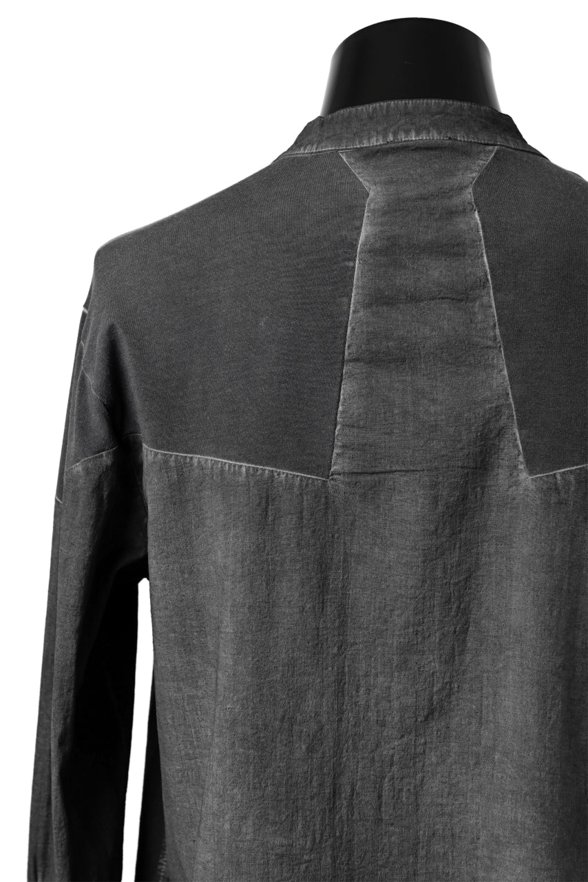 thomkrom NO COLLAR SHIRT/ JERSEY+WOVEN (BLACK OIL) - Image 24