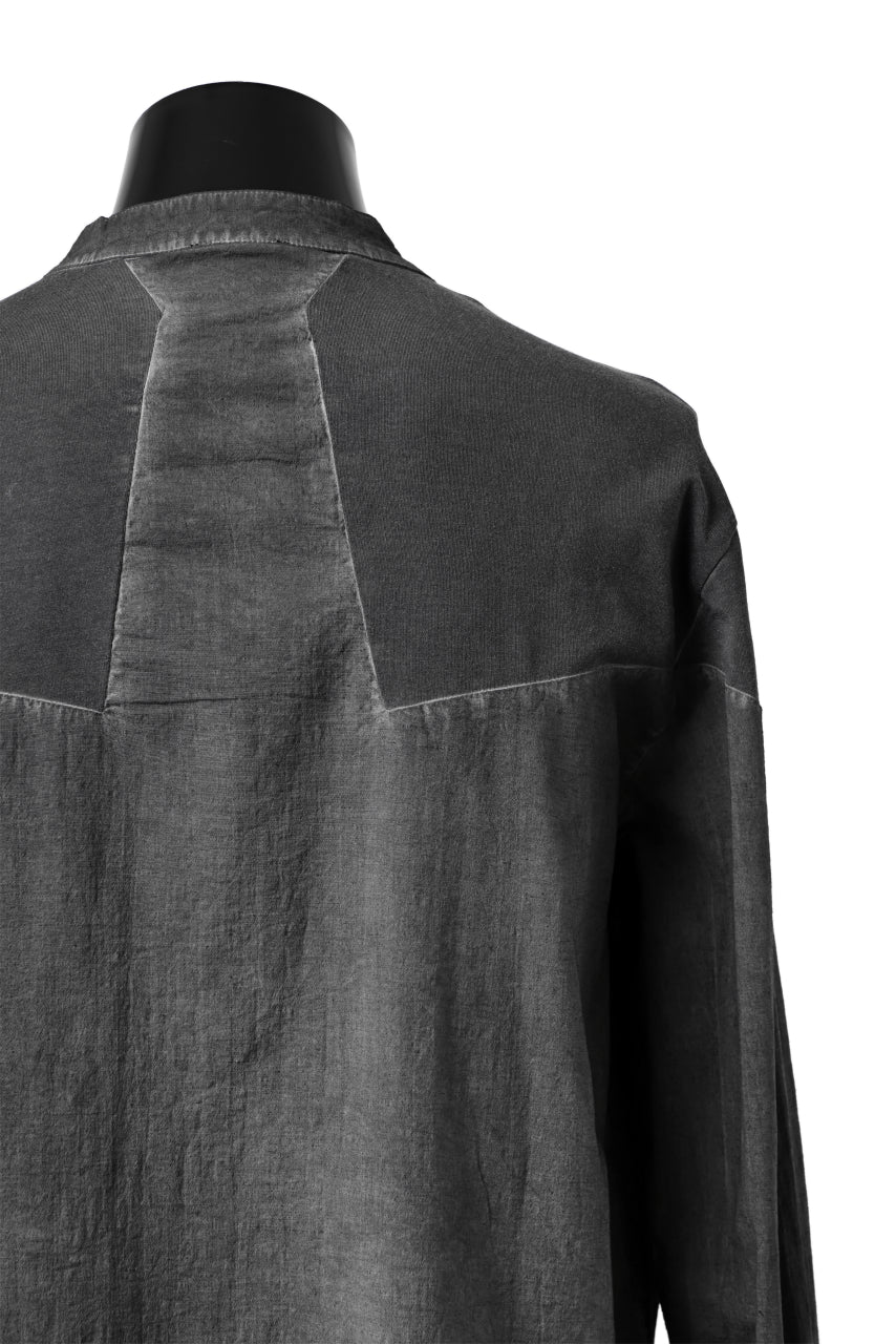 thomkrom NO COLLAR SHIRT/ JERSEY+WOVEN (BLACK OIL) - Image 25
