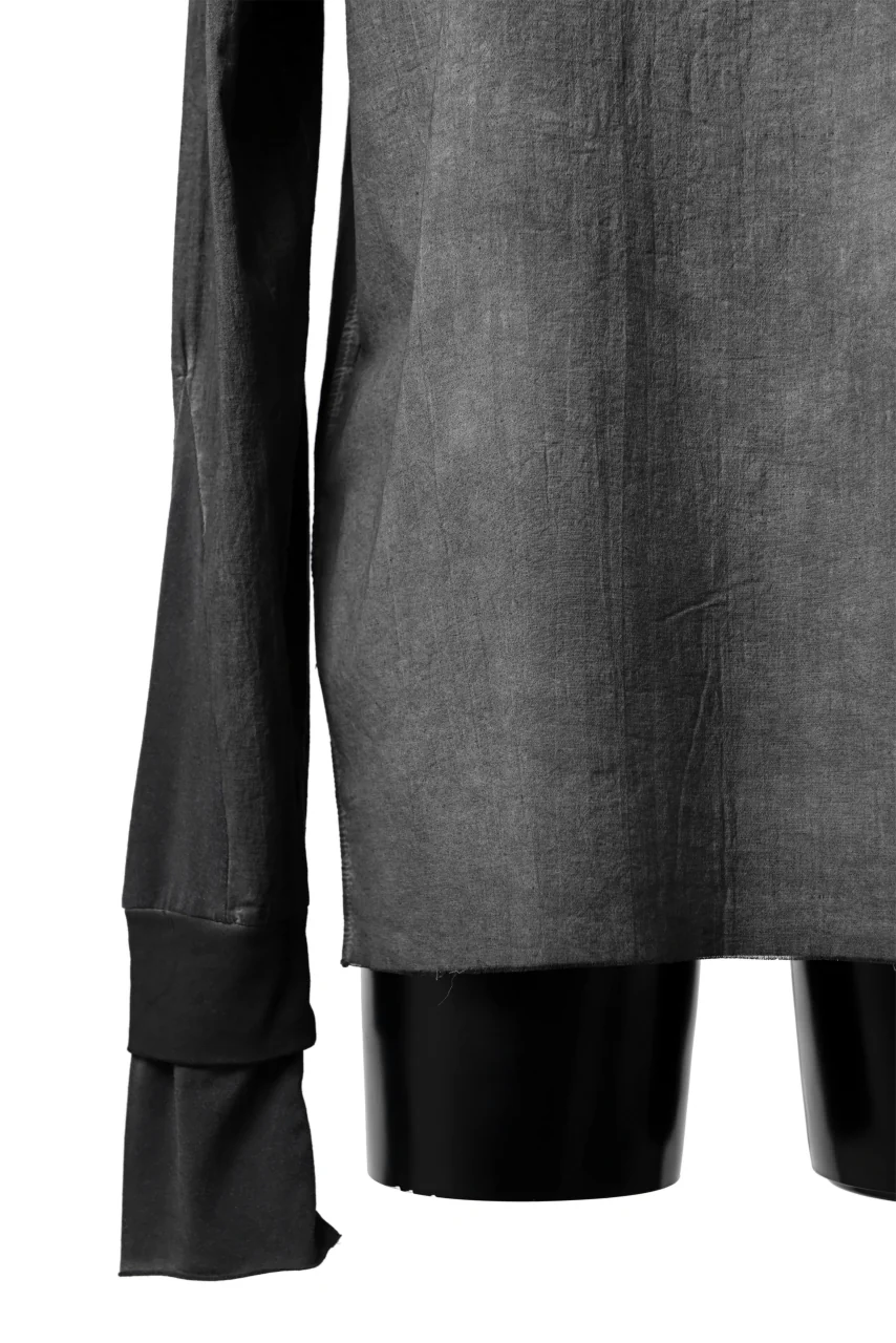 thomkrom NO COLLAR SHIRT/ JERSEY+WOVEN (BLACK OIL) - Image 26