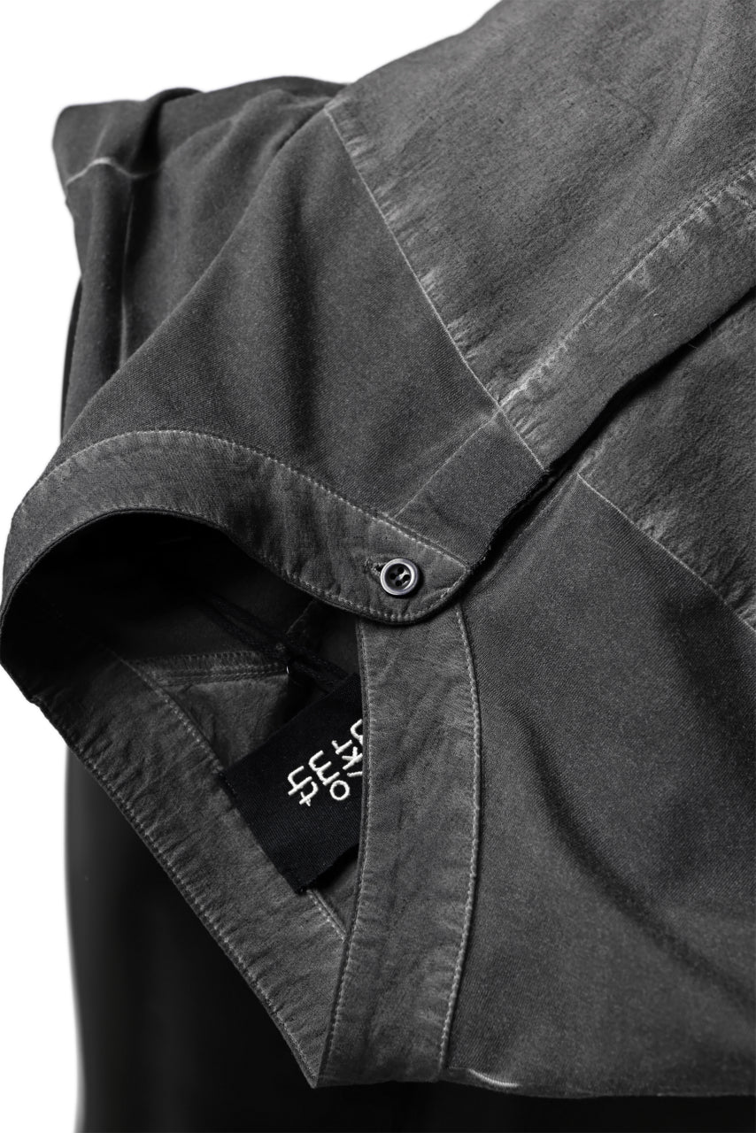 thomkrom NO COLLAR SHIRT/ JERSEY+WOVEN (BLACK OIL) - Image 27