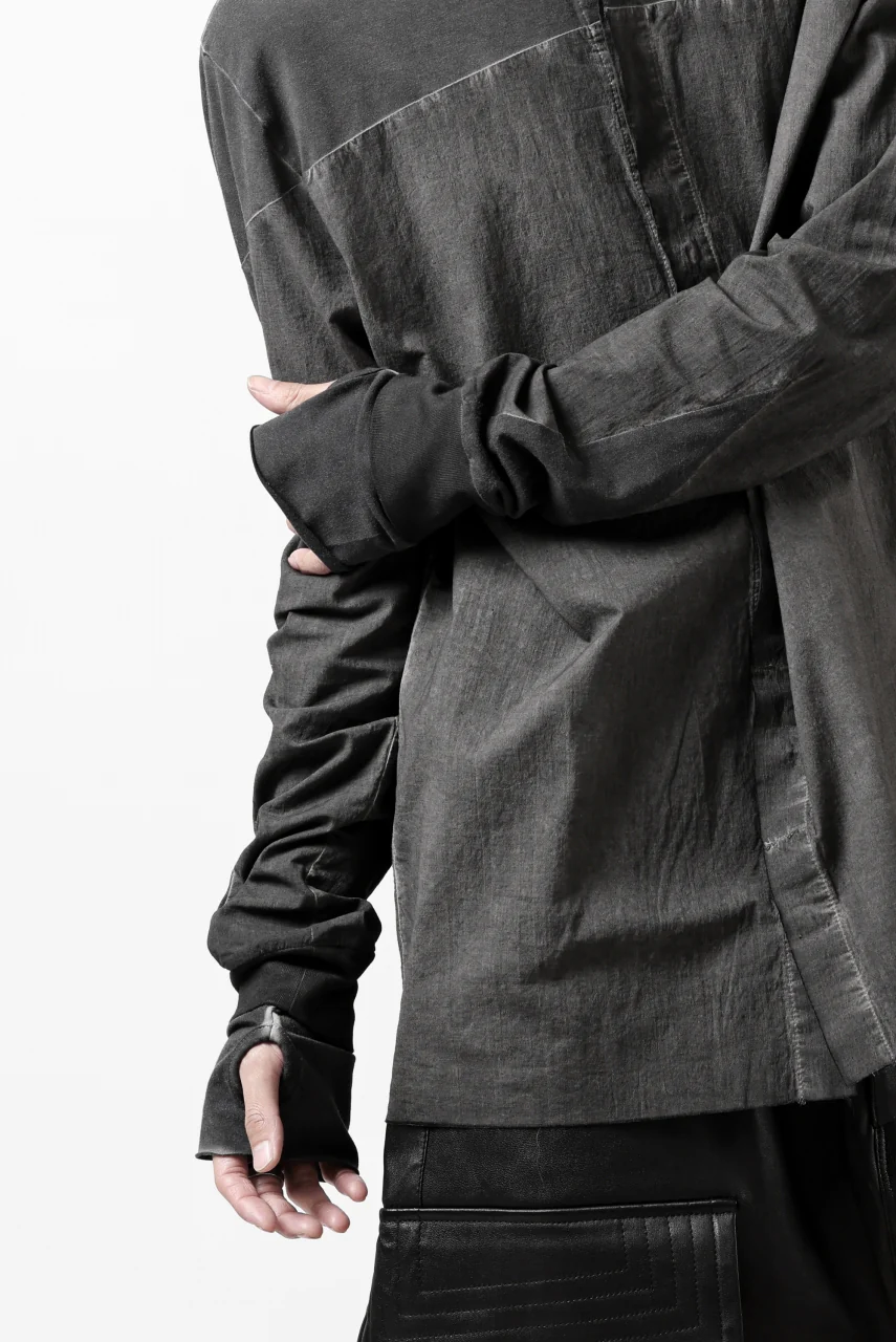 thomkrom NO COLLAR SHIRT/ JERSEY+WOVEN (BLACK OIL) - Image 31