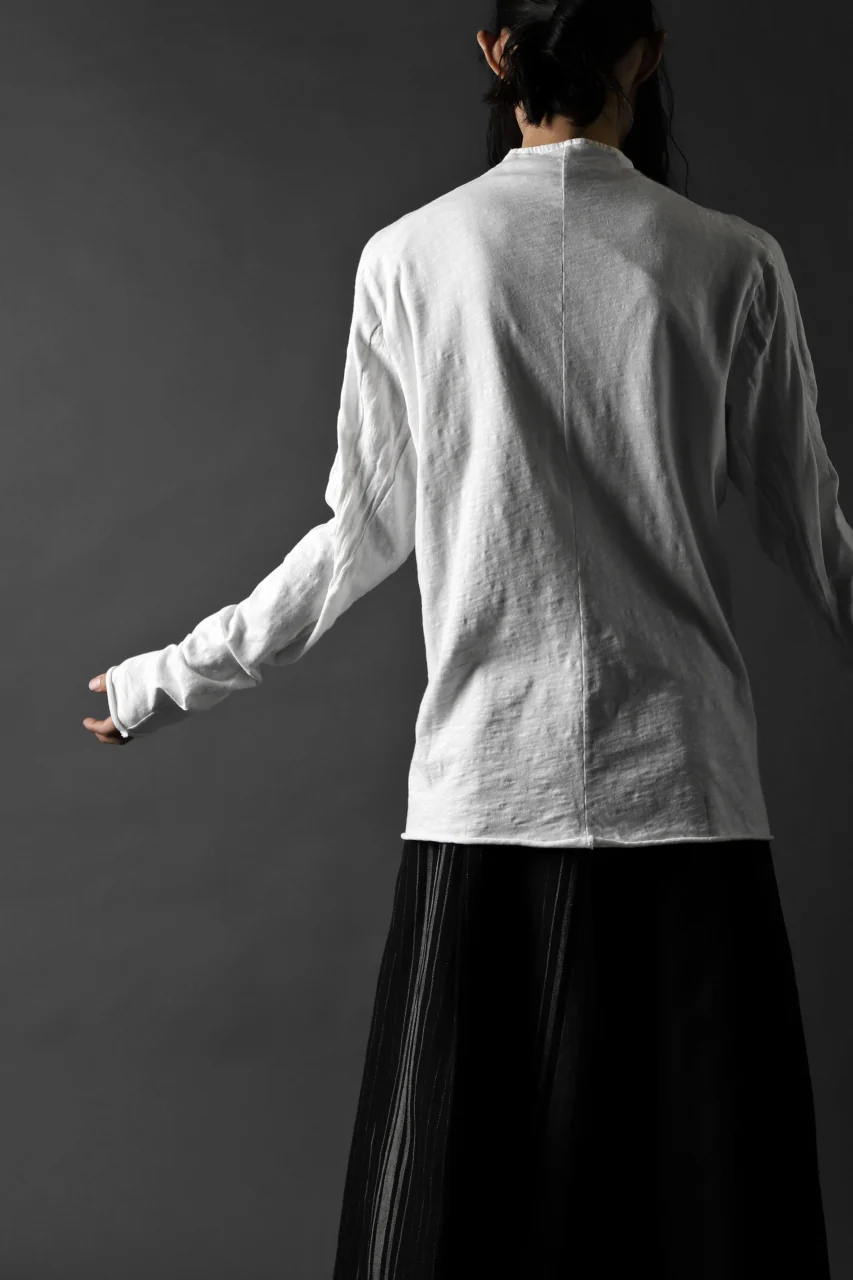 thomkrom NO COLLAR SHIRT/ JERSEY+WOVEN (OFF WHITE) - Image 20