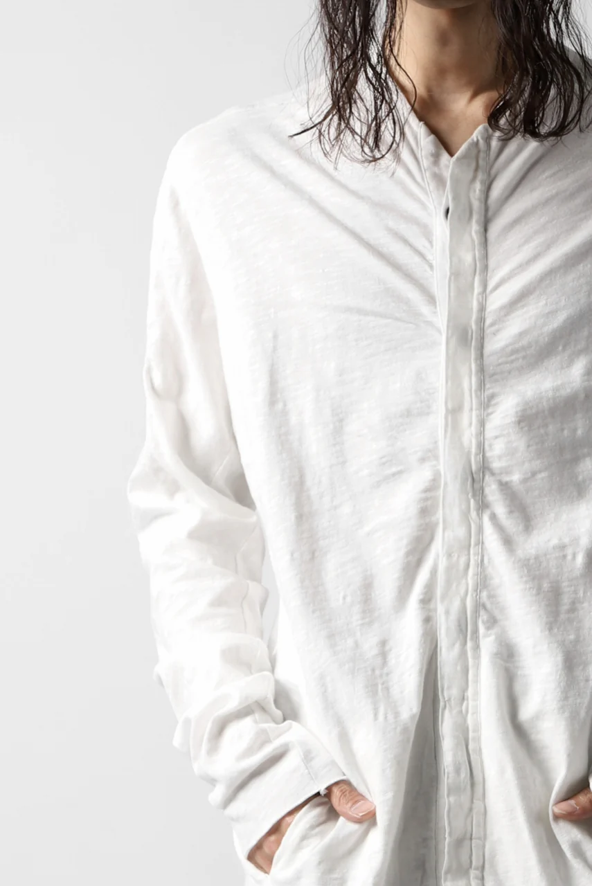thomkrom NO COLLAR SHIRT/ JERSEY+WOVEN (OFF WHITE) - Image 25