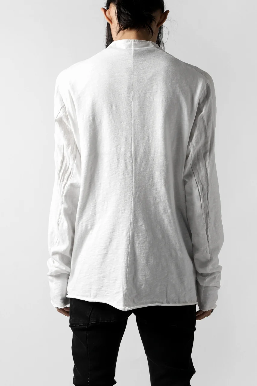 thomkrom NO COLLAR SHIRT/ JERSEY+WOVEN (OFF WHITE) - Image 9