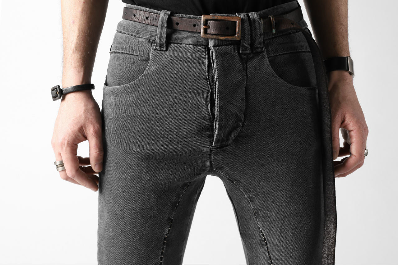 thomkrom OVER LOCKED SKINNY TROUSERS / FADE STRETCH DENIM (DARK GREY) - Image 13