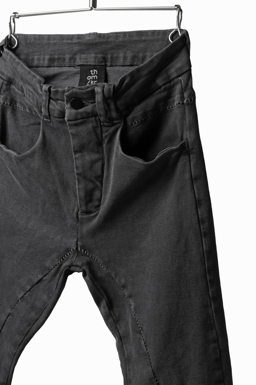thomkrom OVER LOCKED SKINNY TROUSERS / FADE STRETCH DENIM (LIGHT GREY) - Image 16