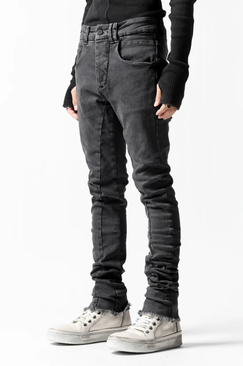 thomkrom OVER LOCKED SKINNY TROUSERS / FADE STRETCH DENIM (LIGHT GREY) - Image 23