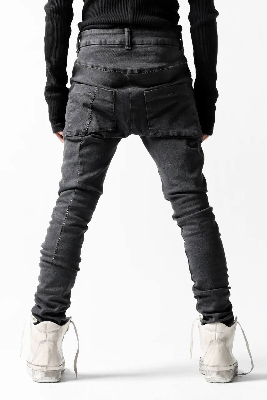 thomkrom OVER LOCKED SKINNY TROUSERS / FADE STRETCH DENIM (LIGHT GREY) - Image 31