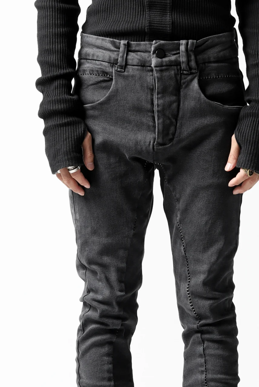 thomkrom OVER LOCKED SKINNY TROUSERS / FADE STRETCH DENIM (LIGHT GREY) - Image 33