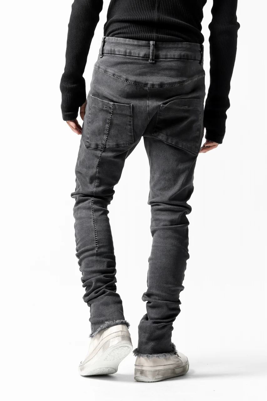 thomkrom OVER LOCKED SKINNY TROUSERS / FADE STRETCH DENIM (LIGHT GREY) - Image 8