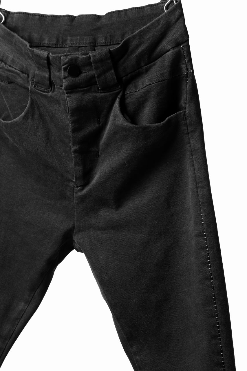 thomkrom OVER LOCKED SKINNY TROUSERS /  HYPER STRETCH DENIM (BLACK) - Image 11