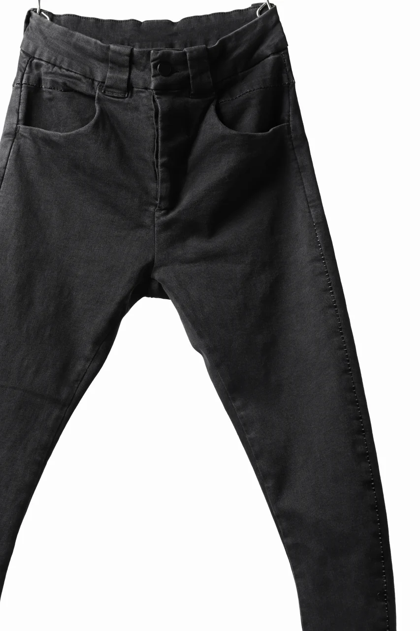 thomkrom OVER LOCKED SKINNY TROUSERS /  HYPER STRETCH DENIM (BLACK) - Image 12