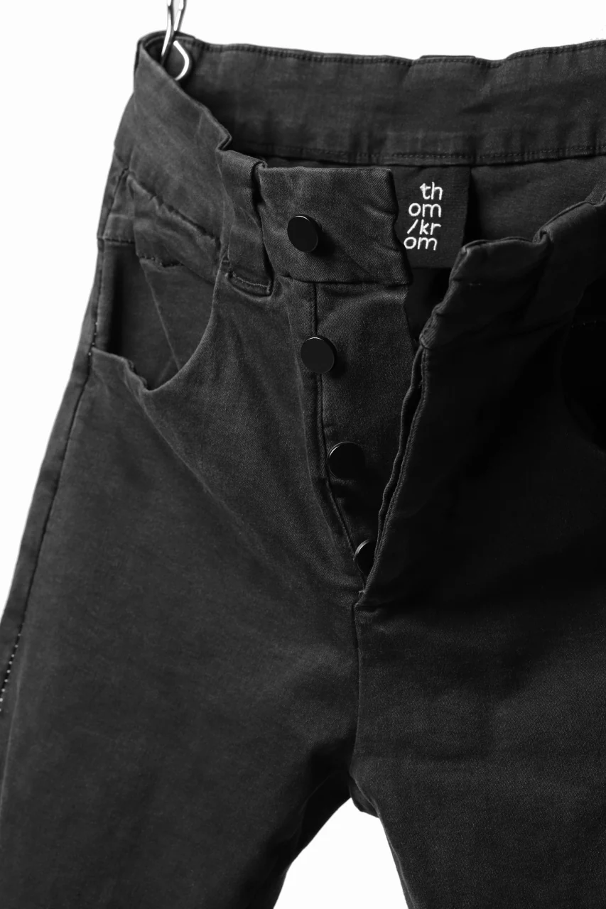 thomkrom OVER LOCKED SKINNY TROUSERS /  HYPER STRETCH DENIM (BLACK) - Image 13
