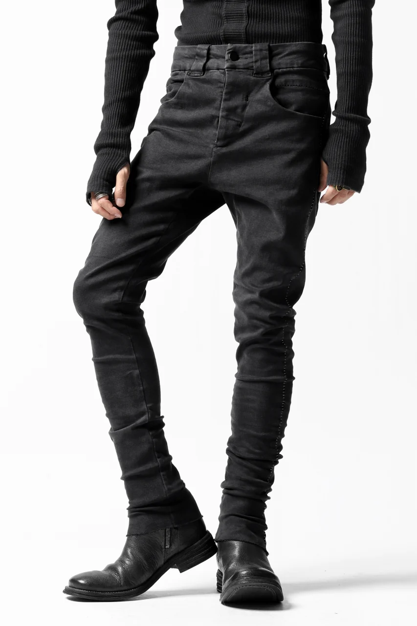thomkrom OVER LOCKED SKINNY TROUSERS /  HYPER STRETCH DENIM (BLACK) - Image 22
