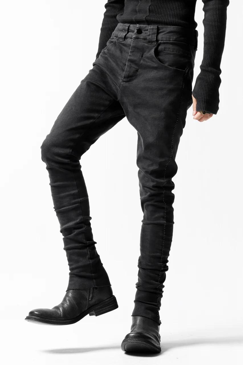 thomkrom OVER LOCKED SKINNY TROUSERS /  HYPER STRETCH DENIM (BLACK) - Image 23