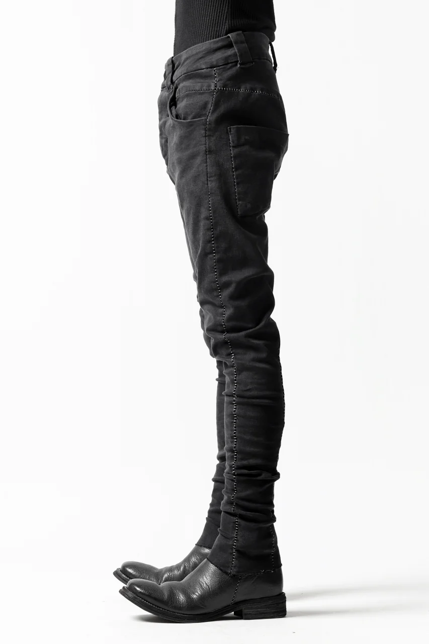 thomkrom OVER LOCKED SKINNY TROUSERS /  HYPER STRETCH DENIM (BLACK) - Image 25