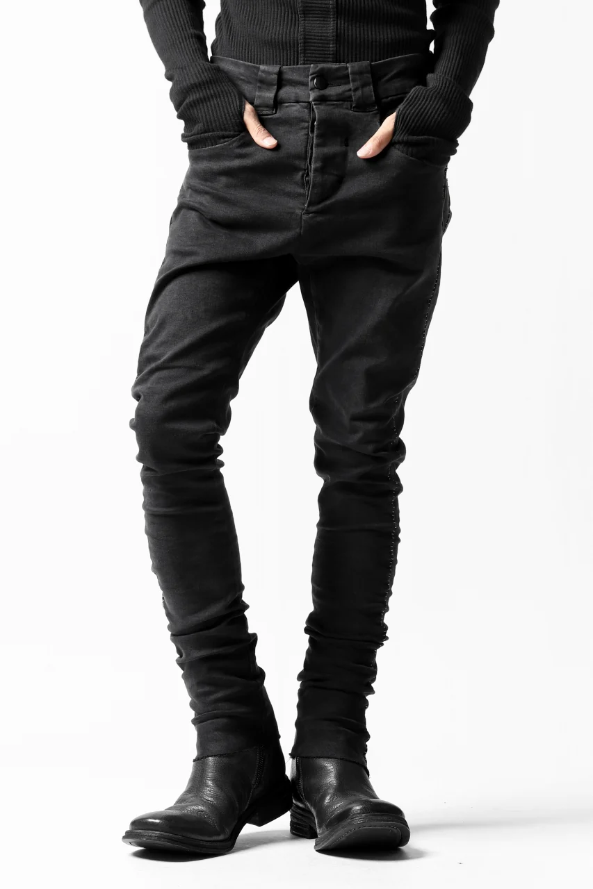 thomkrom OVER LOCKED SKINNY TROUSERS /  HYPER STRETCH DENIM (BLACK) - Image 26