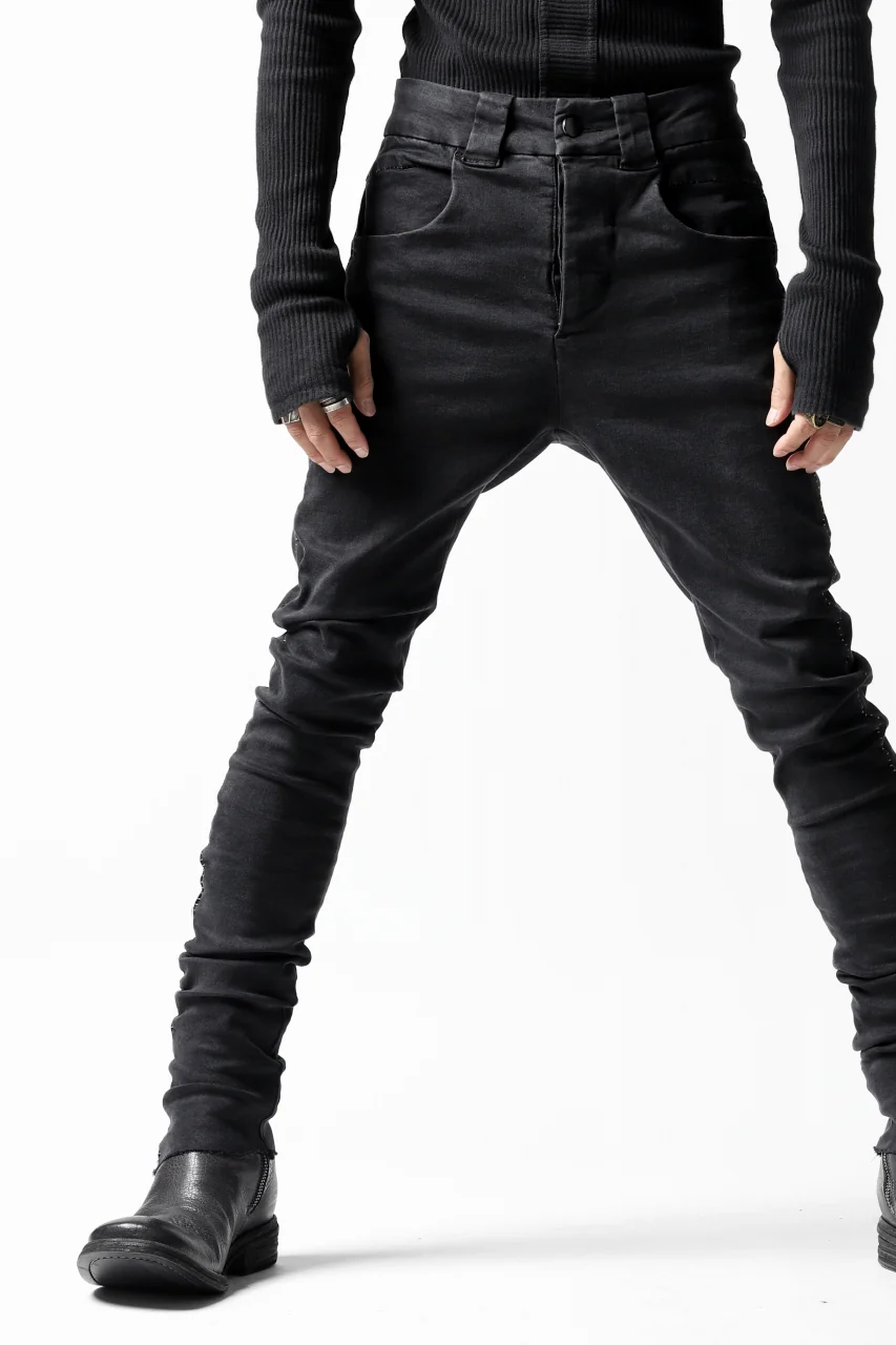 thomkrom OVER LOCKED SKINNY TROUSERS /  HYPER STRETCH DENIM (BLACK) - Image 27
