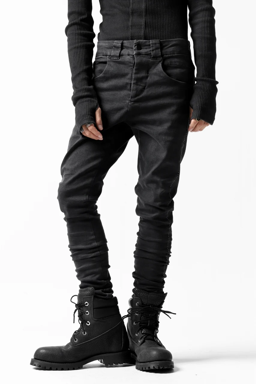 thomkrom OVER LOCKED SKINNY TROUSERS /  HYPER STRETCH DENIM (BLACK) - Image 30