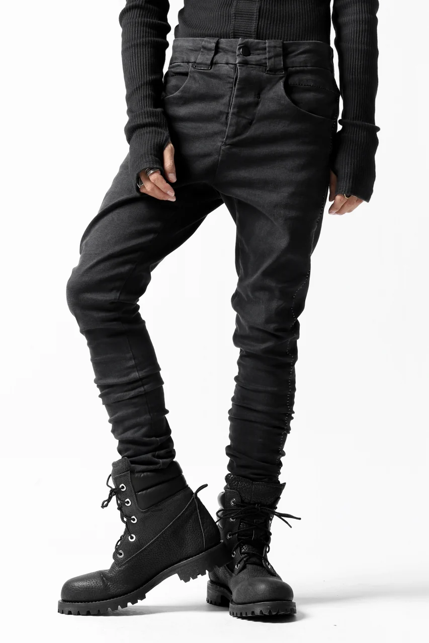 thomkrom OVER LOCKED SKINNY TROUSERS /  HYPER STRETCH DENIM (BLACK) - Image 31