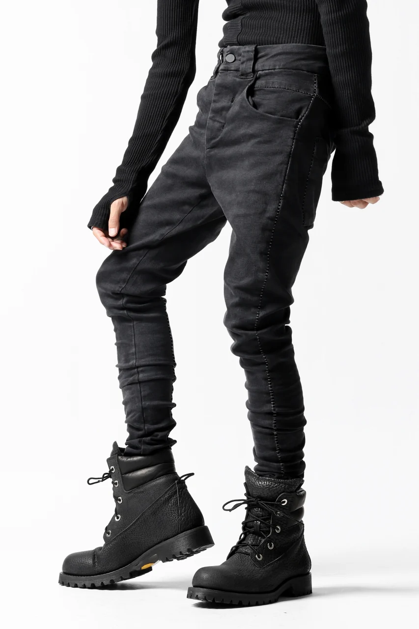 thomkrom OVER LOCKED SKINNY TROUSERS /  HYPER STRETCH DENIM (BLACK) - Image 32