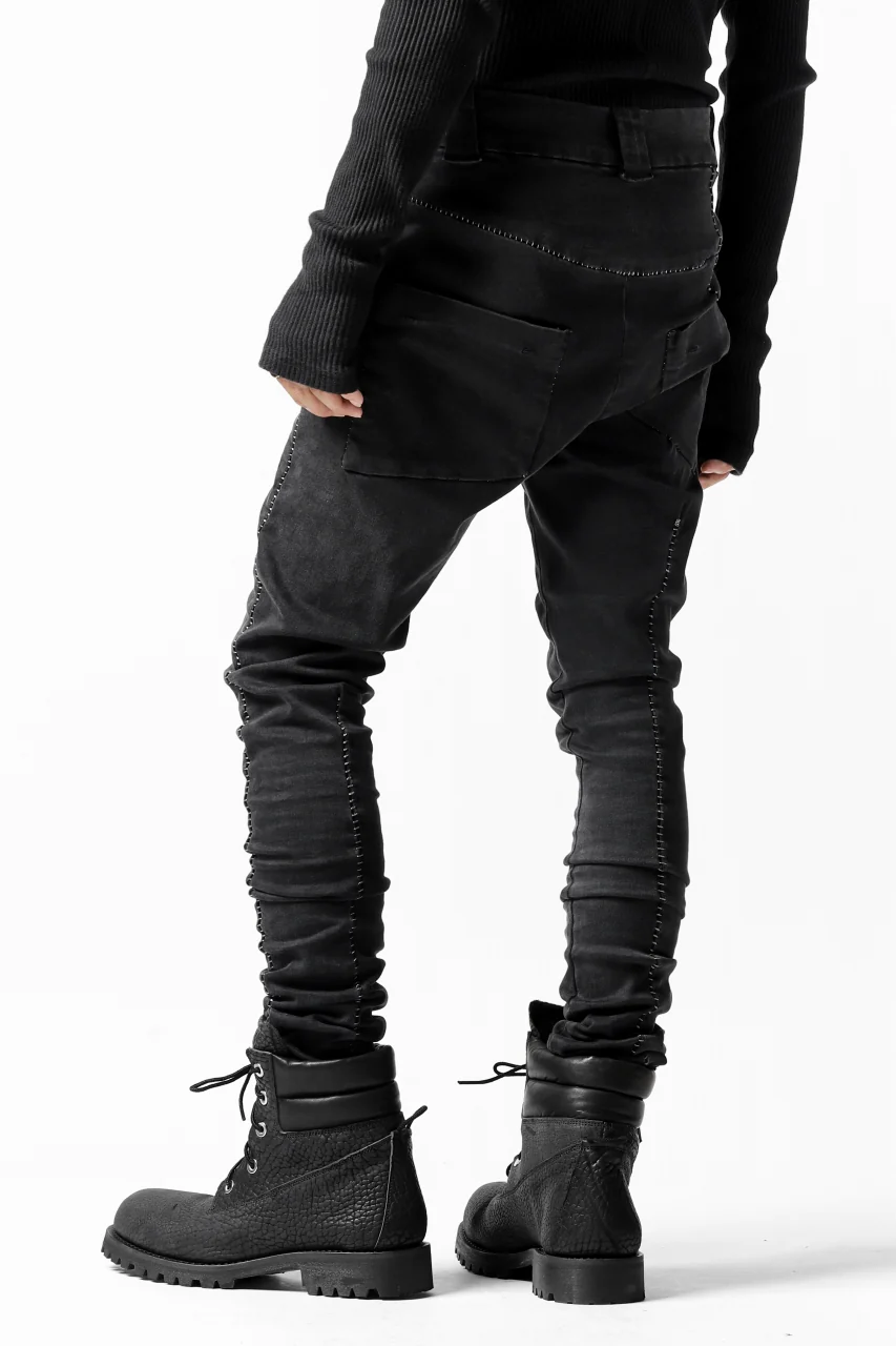 thomkrom OVER LOCKED SKINNY TROUSERS /  HYPER STRETCH DENIM (BLACK) - Image 33