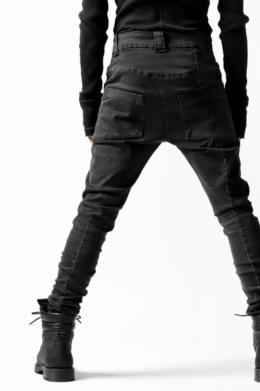thomkrom OVER LOCKED SKINNY TROUSERS /  HYPER STRETCH DENIM (BLACK) - Image 34