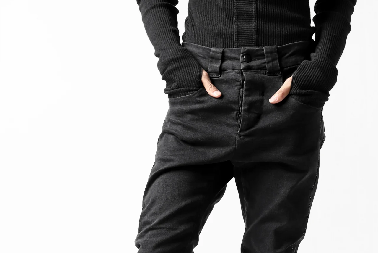 thomkrom OVER LOCKED SKINNY TROUSERS /  HYPER STRETCH DENIM (BLACK) - Image 38