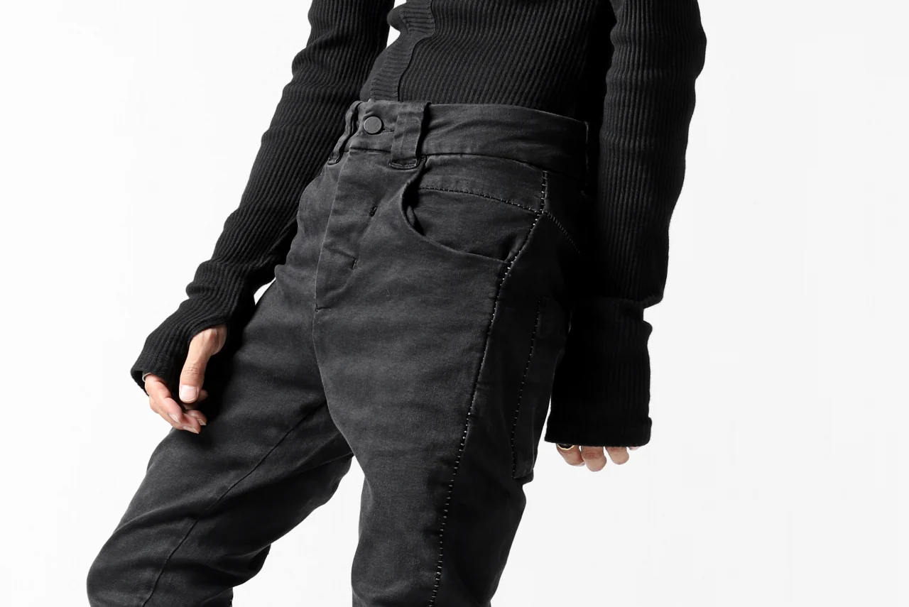 thomkrom OVER LOCKED SKINNY TROUSERS /  HYPER STRETCH DENIM (BLACK) - Image 40