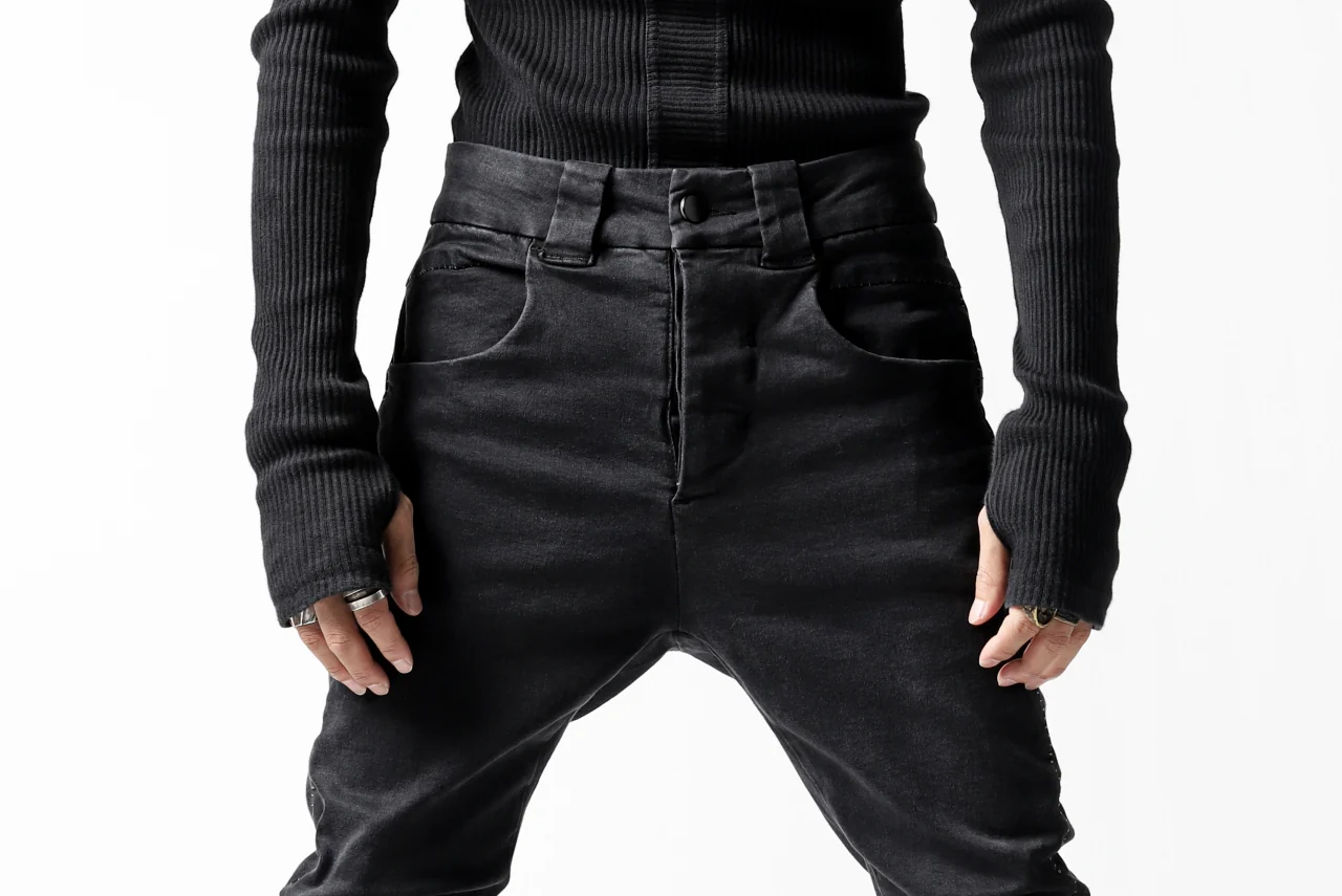 thomkrom OVER LOCKED SKINNY TROUSERS /  HYPER STRETCH DENIM (BLACK) - Image 41